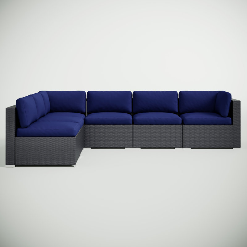 Lark Manor Mcgahan 110'' Wide Outdoor Wicker UShaped Patio Sectional